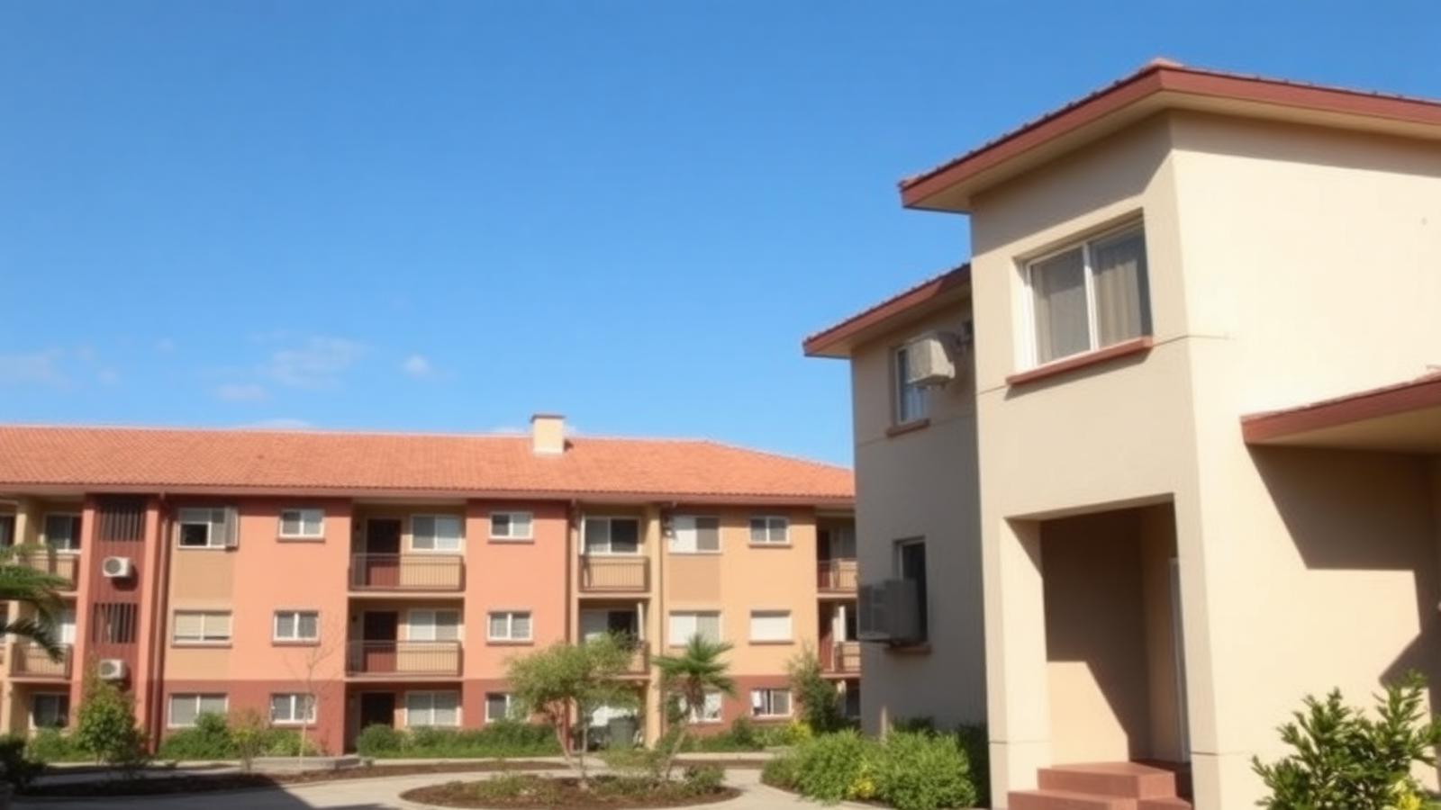 Fachada de empreendimento residencial popular